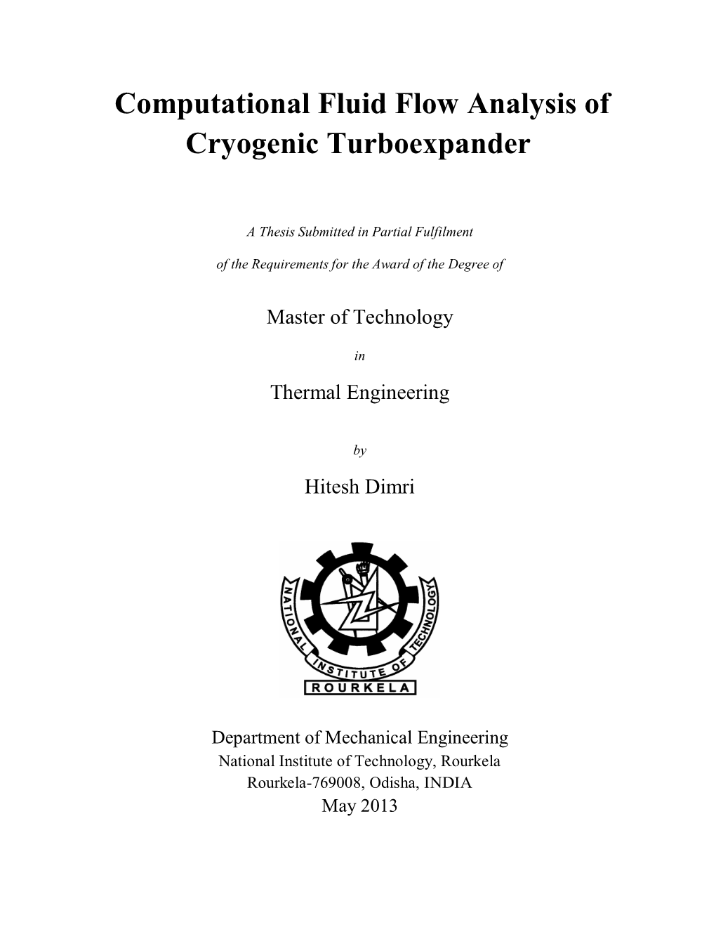 Computational Fluid Flow Analysis of Cryogenic Turboexpander