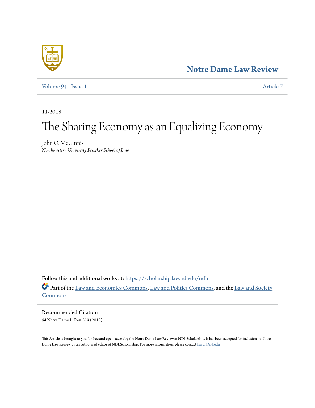 Pdf (Arguing That the Sharing Economy Is a Consequence of Moore’S Law and the Internet)