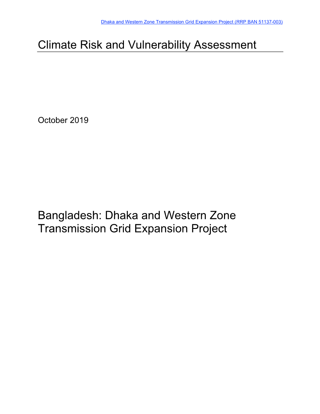 Climate Risk Vulnerability Assessment