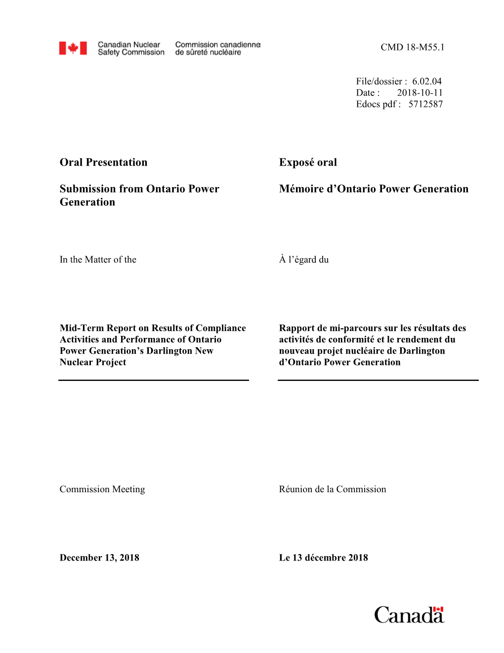 Oral Presentation Submission from Ontario Power Generation Exposé