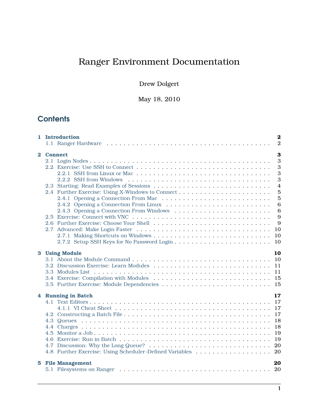 Ranger Environment Documentation