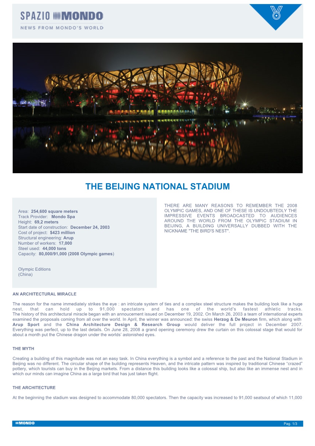 The Beijing National Stadium