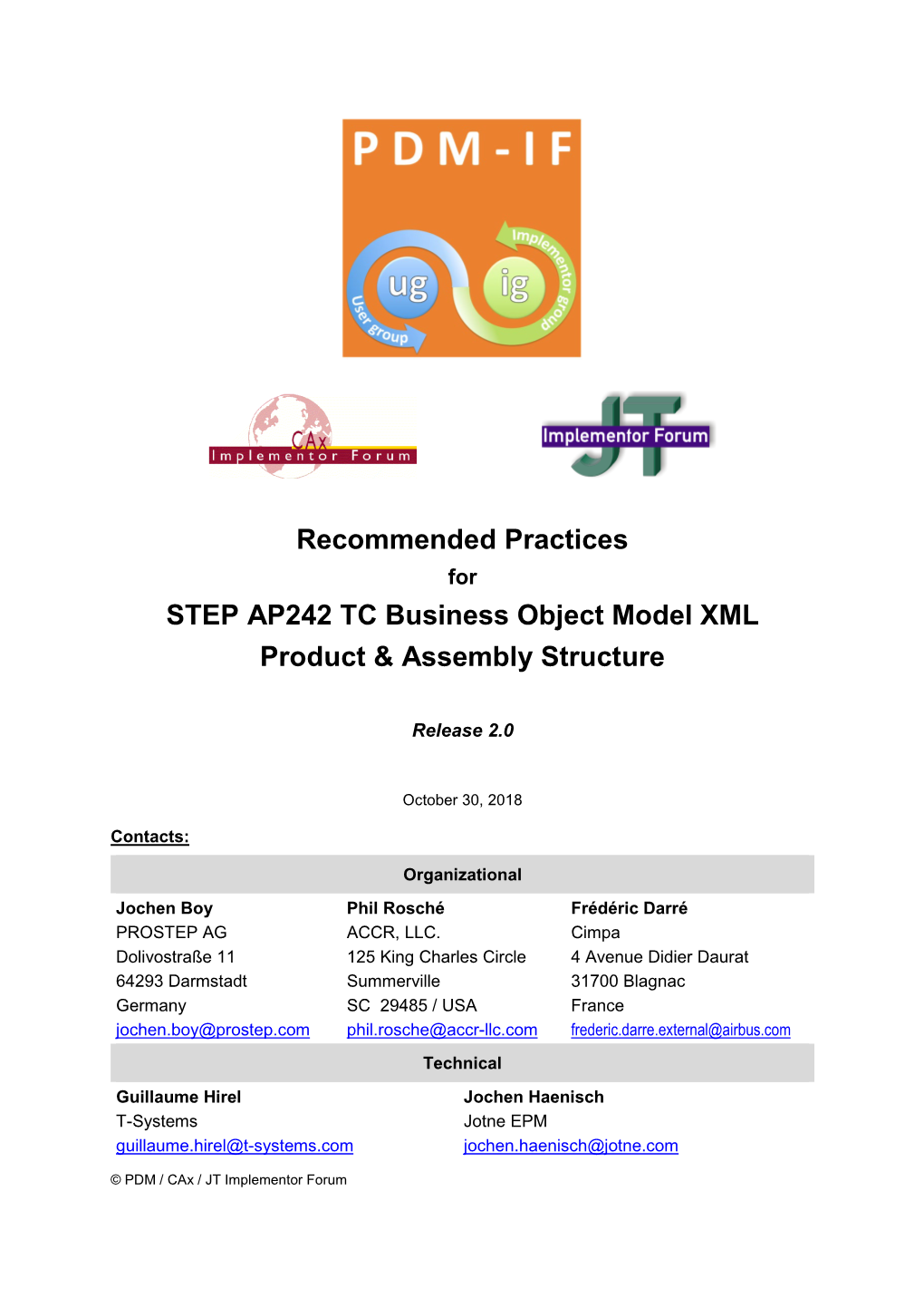 Recommended Practices for AP242 BO Model XML Assembly Structure