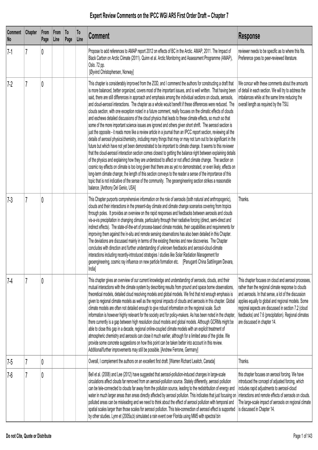 Comment Response 7-1 7 0 Propose to Add References to AMAP Report 2012 on Effects of BC in the Arctic