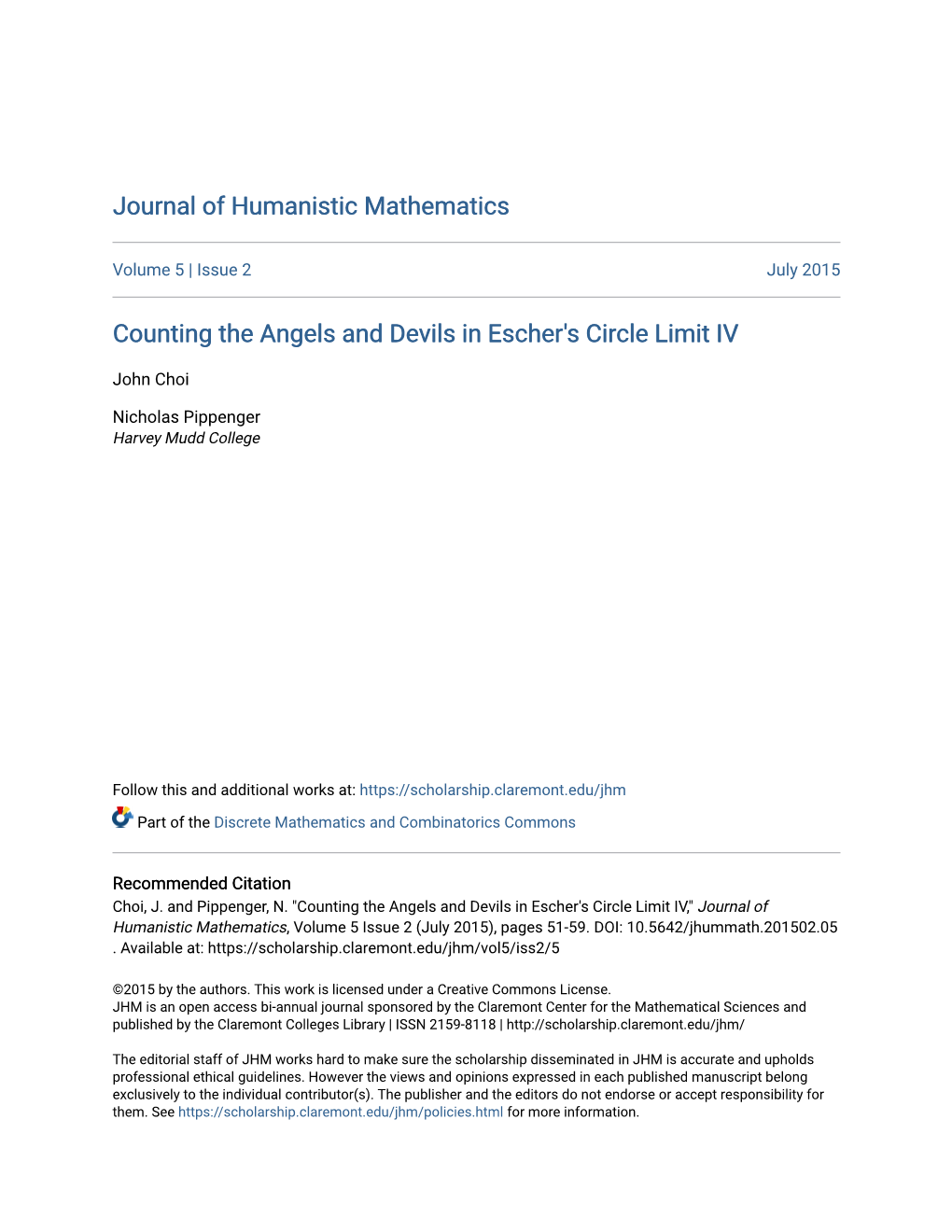 Counting the Angels and Devils in Escher's Circle Limit IV