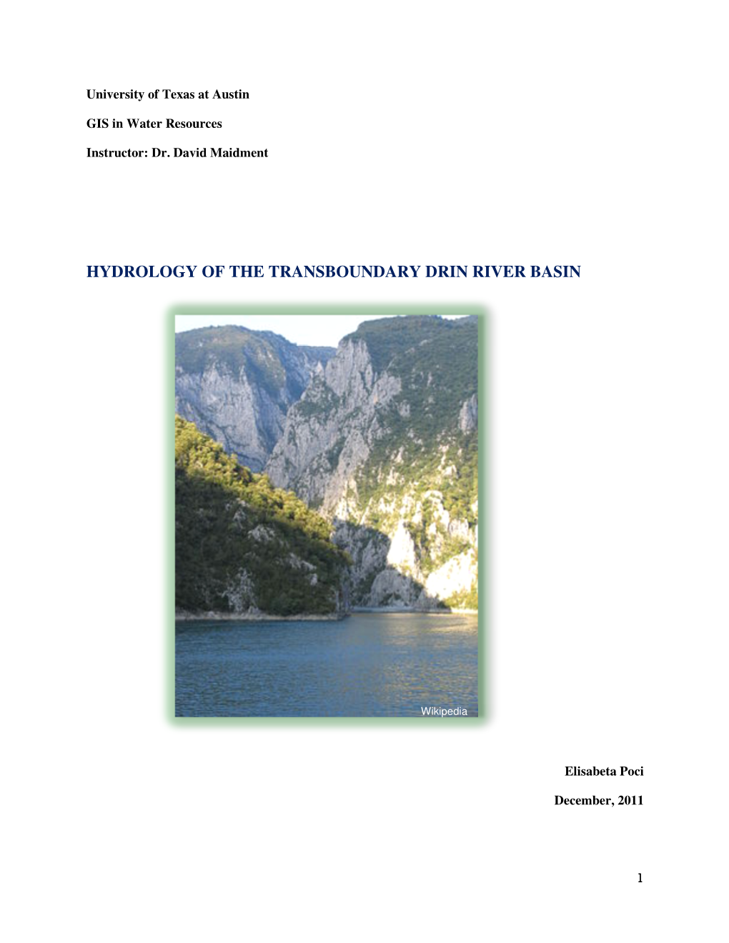 Hydrology of the Drini River Basin, Albania