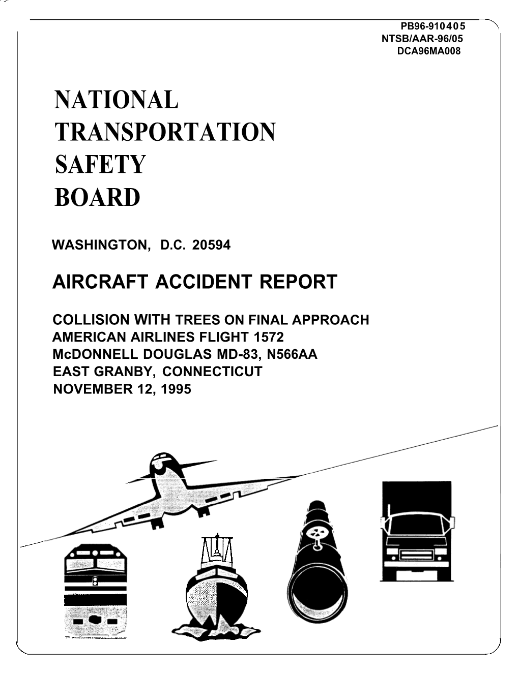 NTSB Report AAL1572 Bradley Airport, 1995