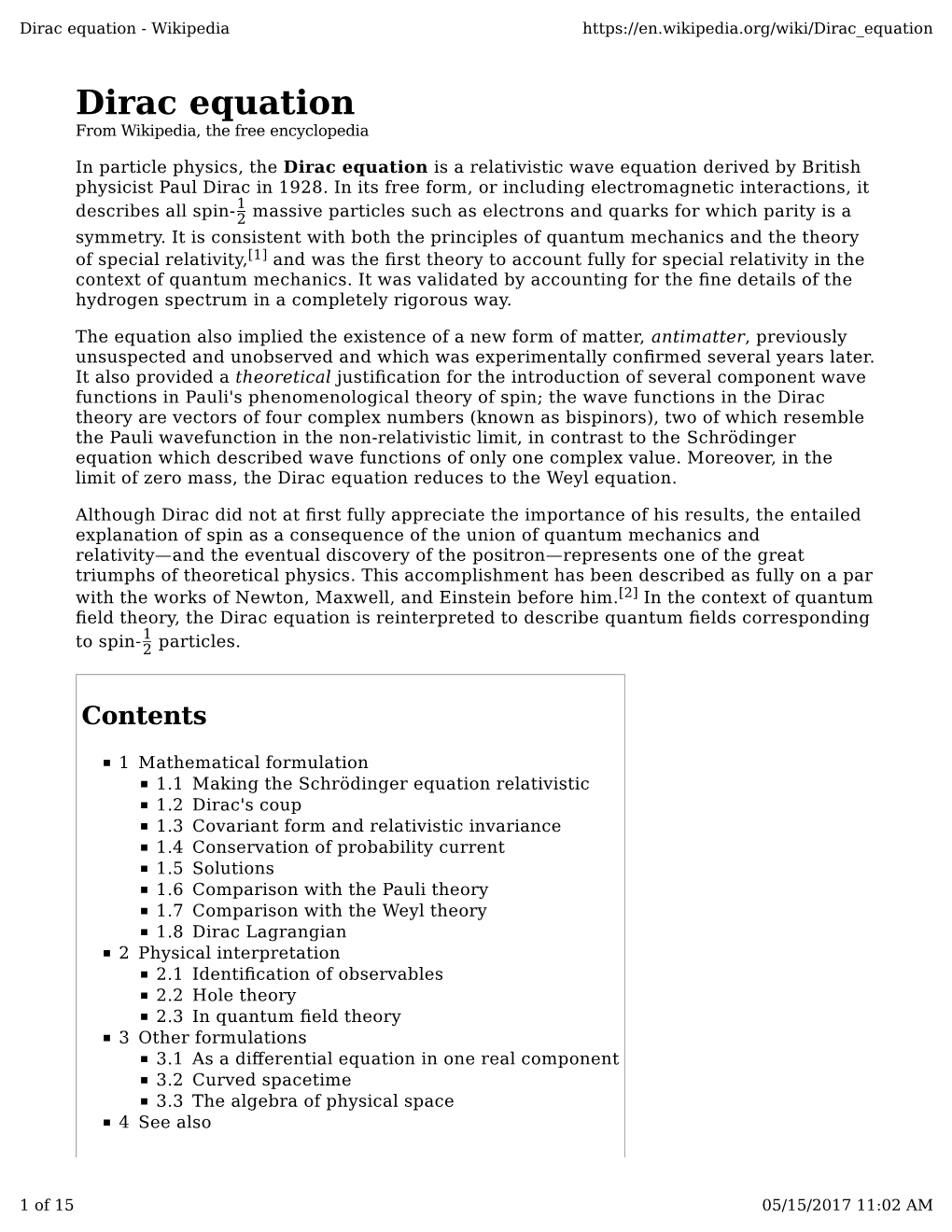 Dirac Equation - Wikipedia