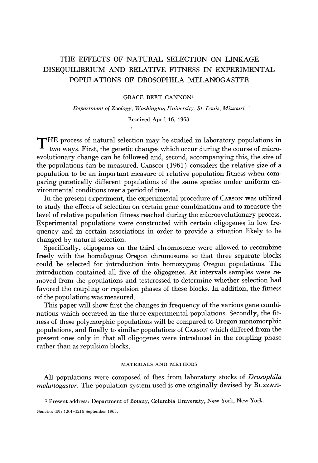 The Effects of Natural Selection on Linkage Disequilibrium and Relative Fitness in Experimental Populations of Drosophila Melanogaster