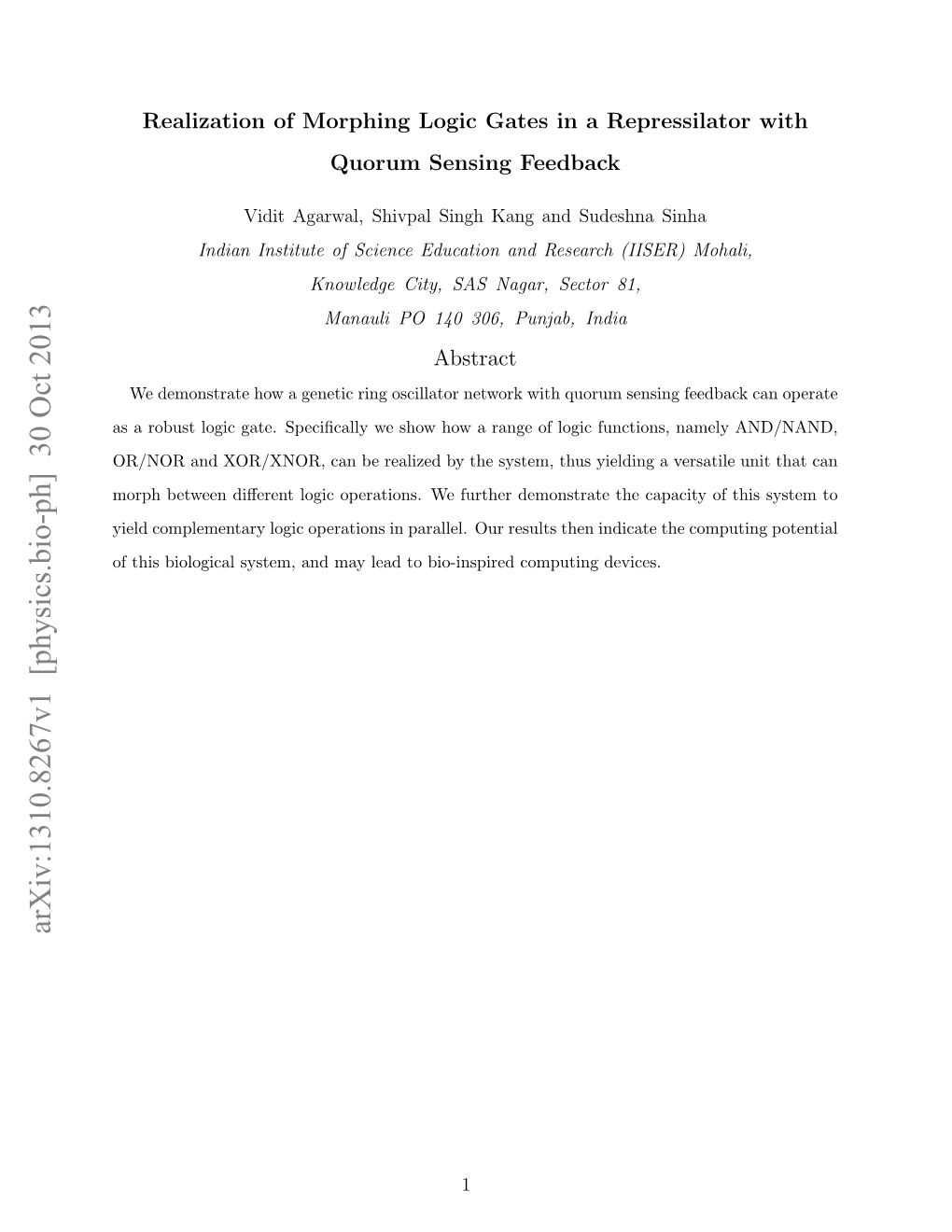 Realization of Morphing Logic Gates in a Repressilator with Quorum Sensing Feedback