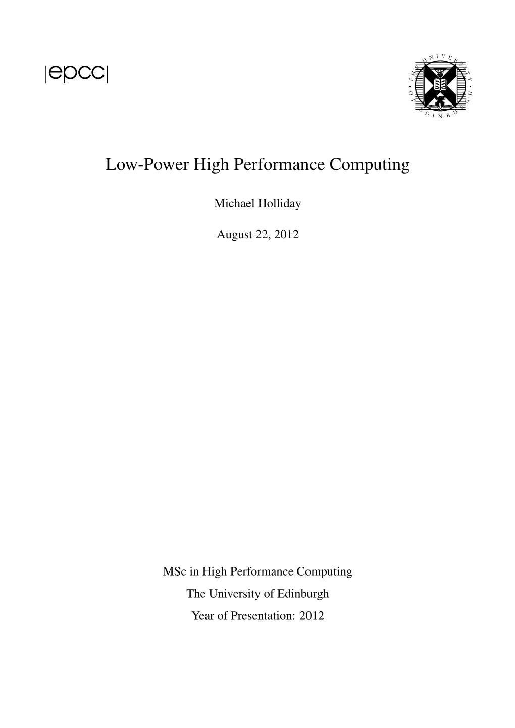 Low-Power High Performance Computing