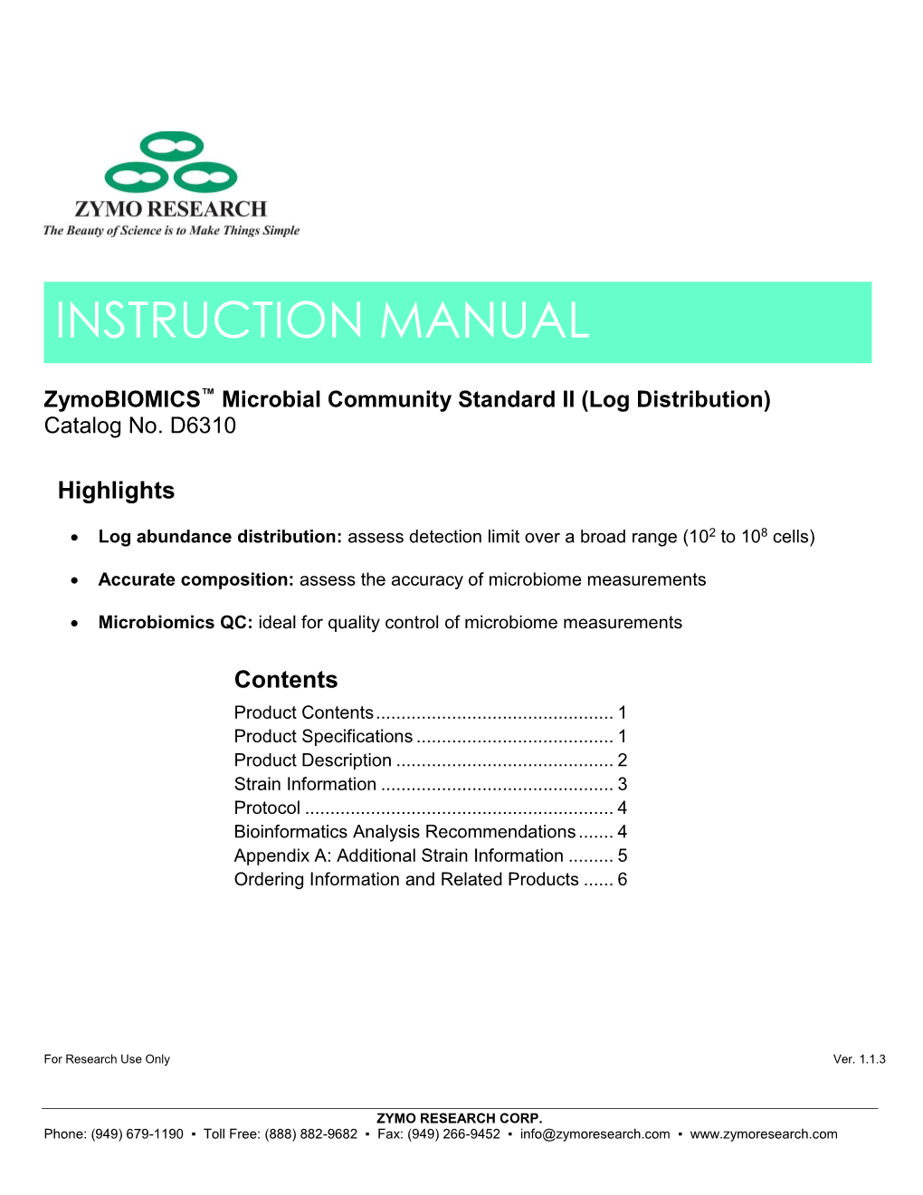 Zymobiomics Microbial Community Standard II