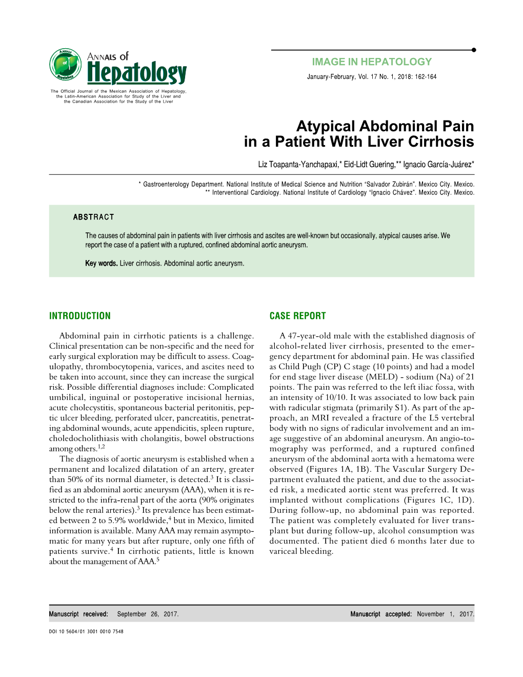 Atypical Abdominal Pain in a Patient with Liver Cirrhosis