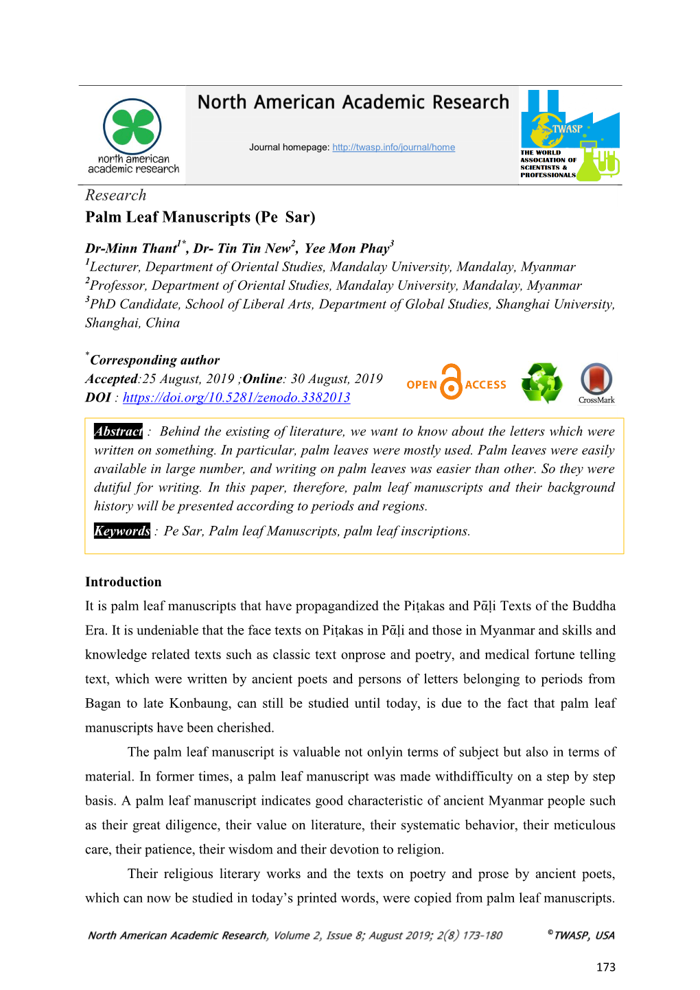 Research Palm Leaf Manuscripts (Pe Sar)