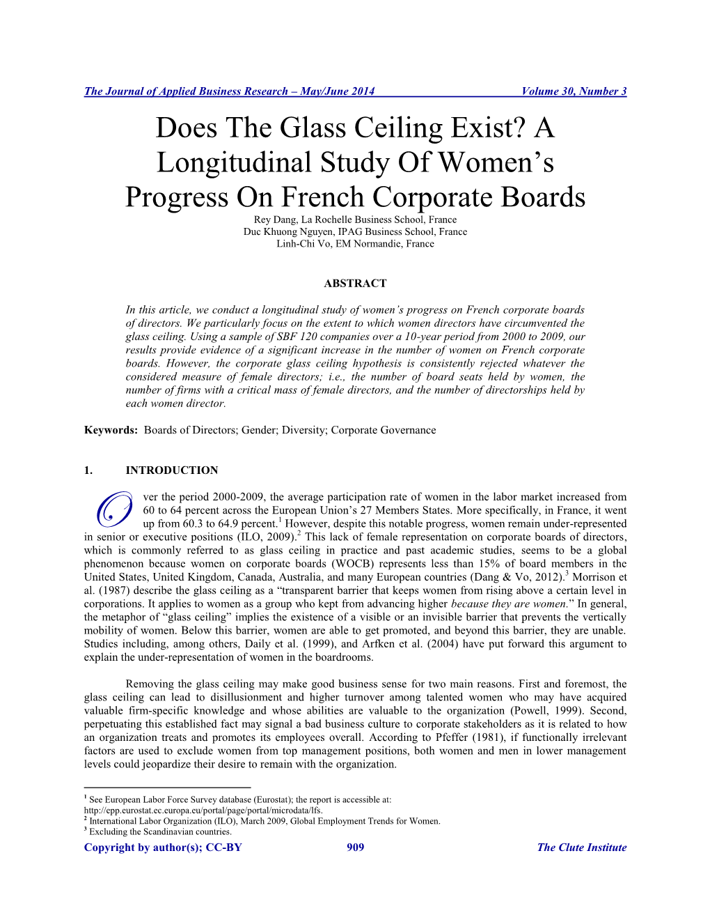 Does the Glass Ceiling Exist? a Longitudinal Study of Women's