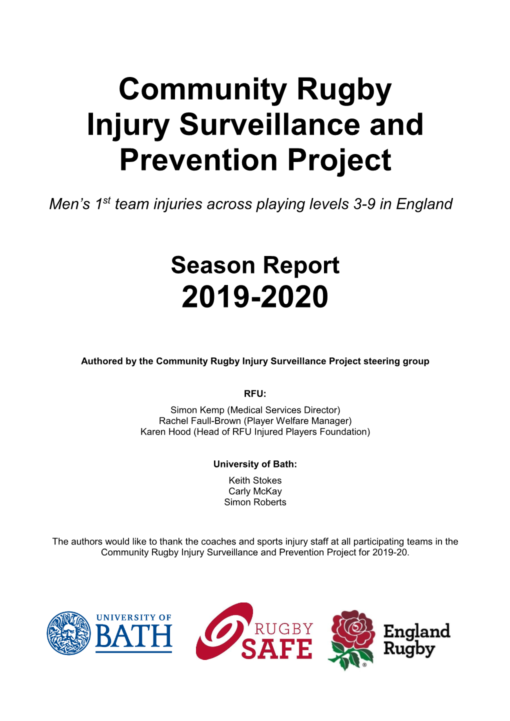 Rfu Injury Surveillance Projects