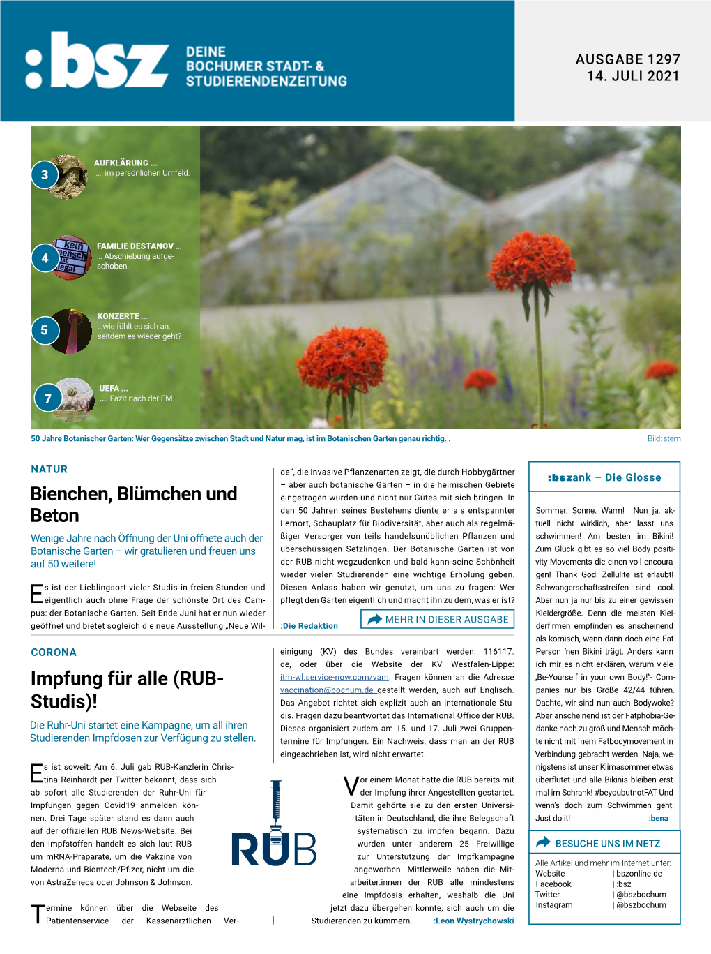 Bsz-Ausgabe 1297 Vom 14. Juli 2021