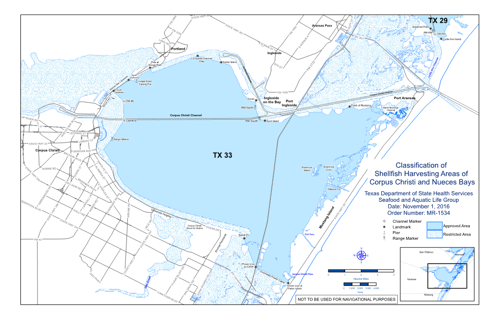 TX 33 TX 29 Classification of Shellfish Harvesting Areas of Corpus Christi