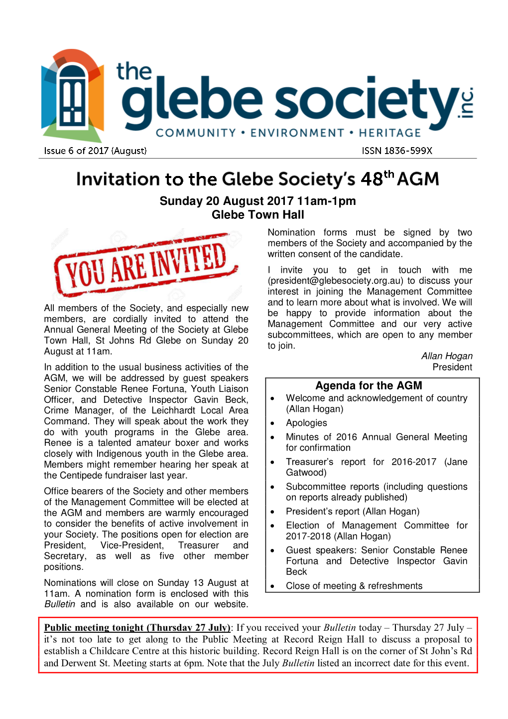 Glebe Society Bulletin 2017 Issue 06