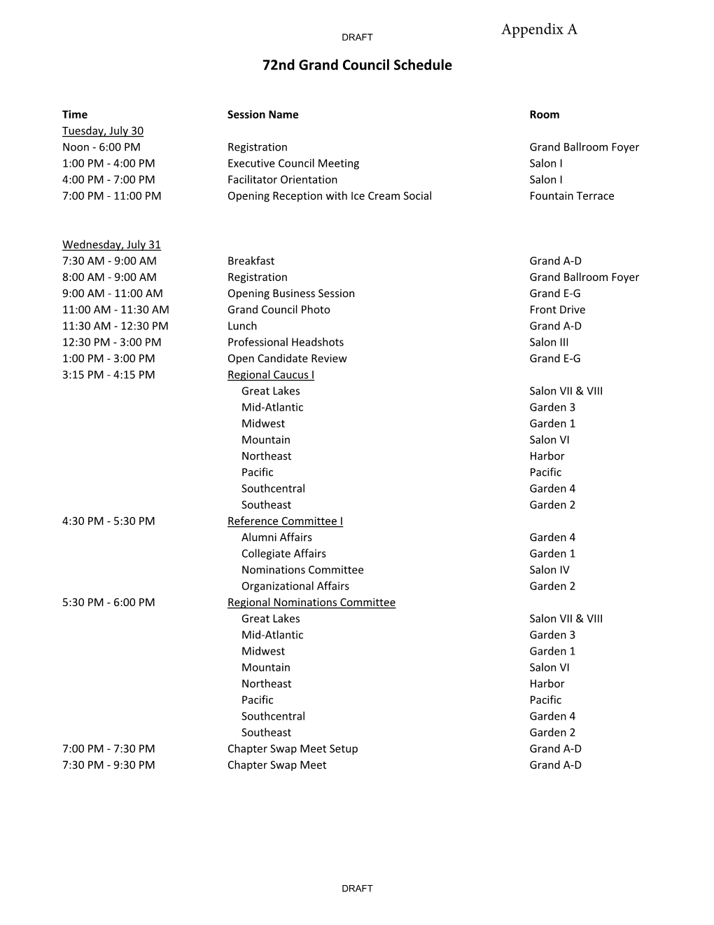 72Nd Grand Council Minutes Appendices