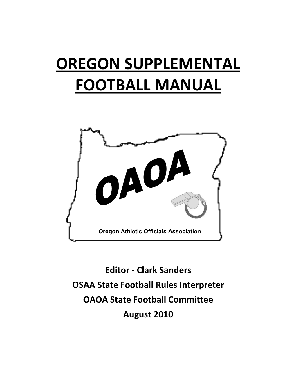 Oregon Supplemental Football Manual