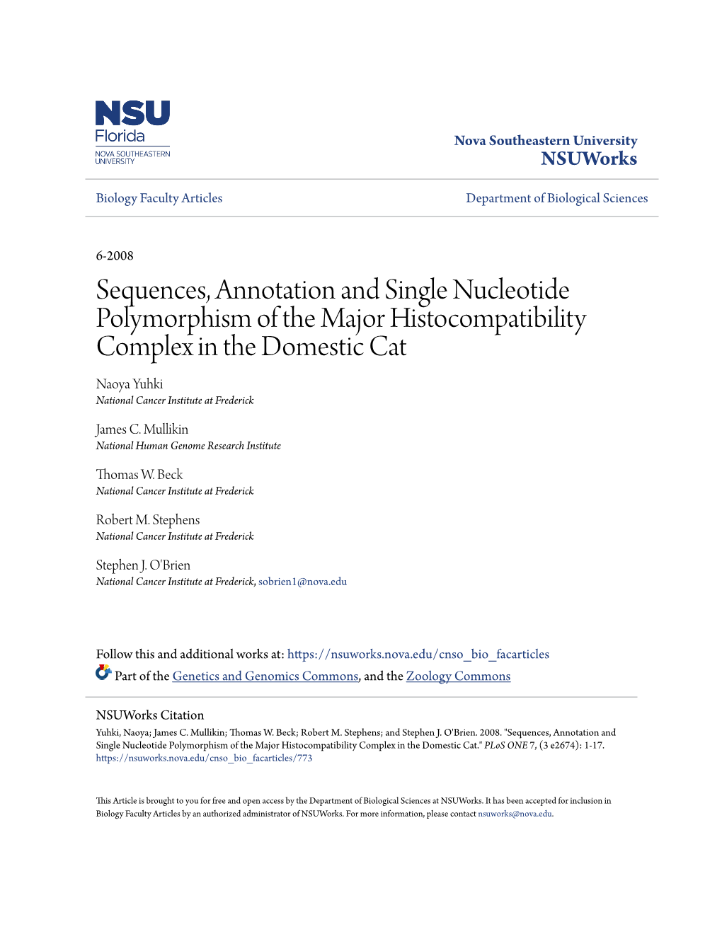 Sequences, Annotation and Single Nucleotide Polymorphism of The