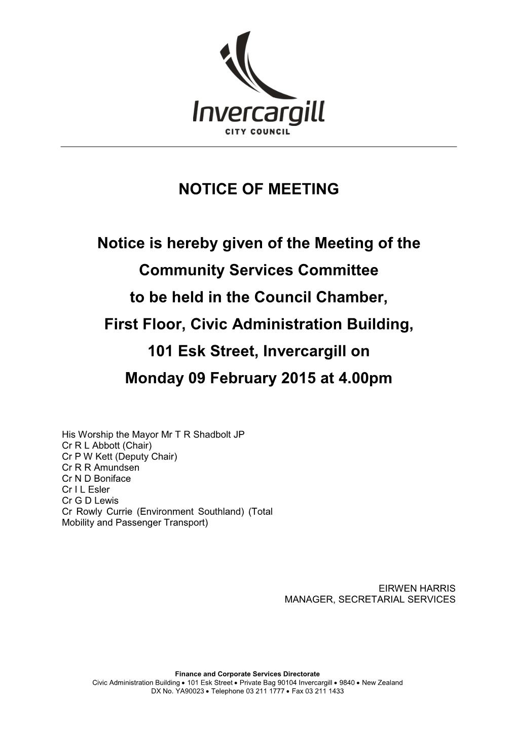 Notice of Meeting