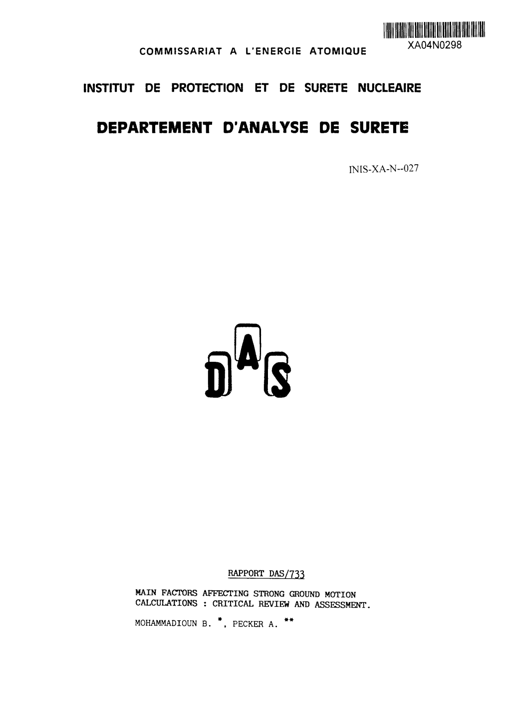 Department D'analyse De Surete