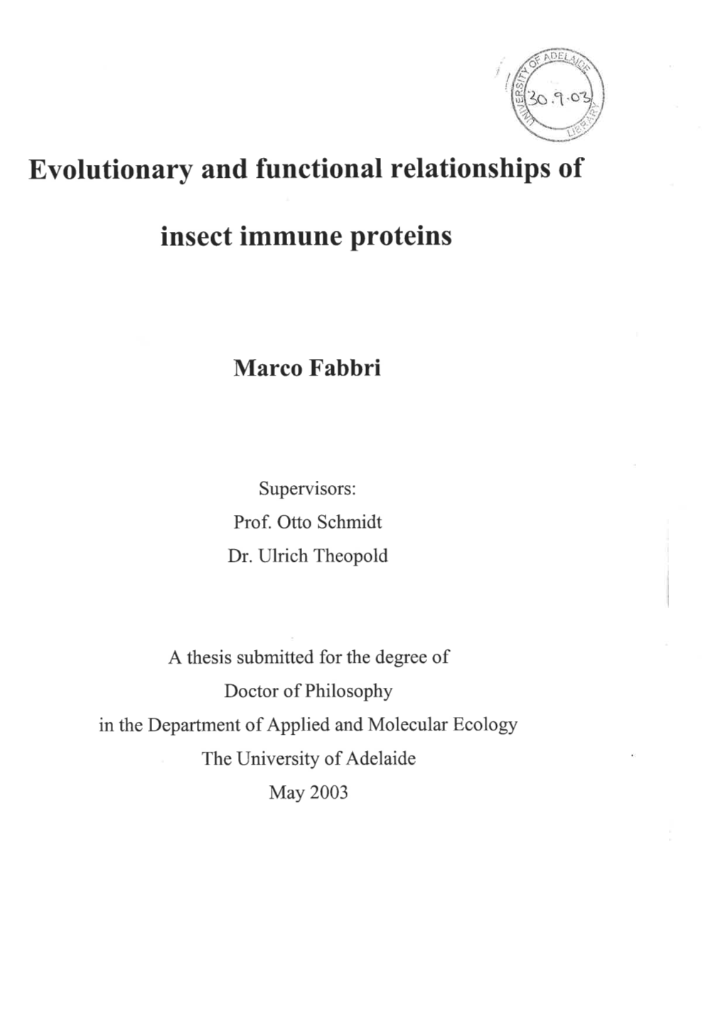 Evolutionary and Functional Relationships of Insect Immune