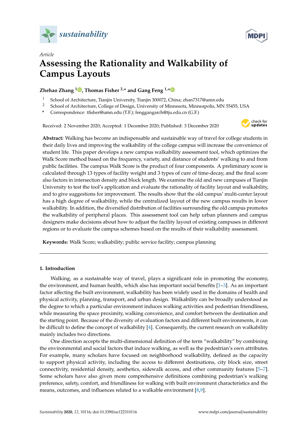 Assessing the Rationality and Walkability of Campus Layouts