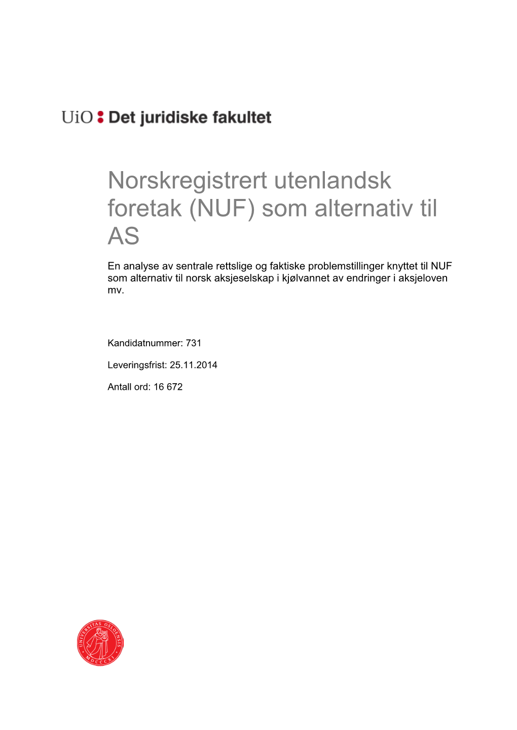Norskregistrert Utenlandsk Foretak (NUF)