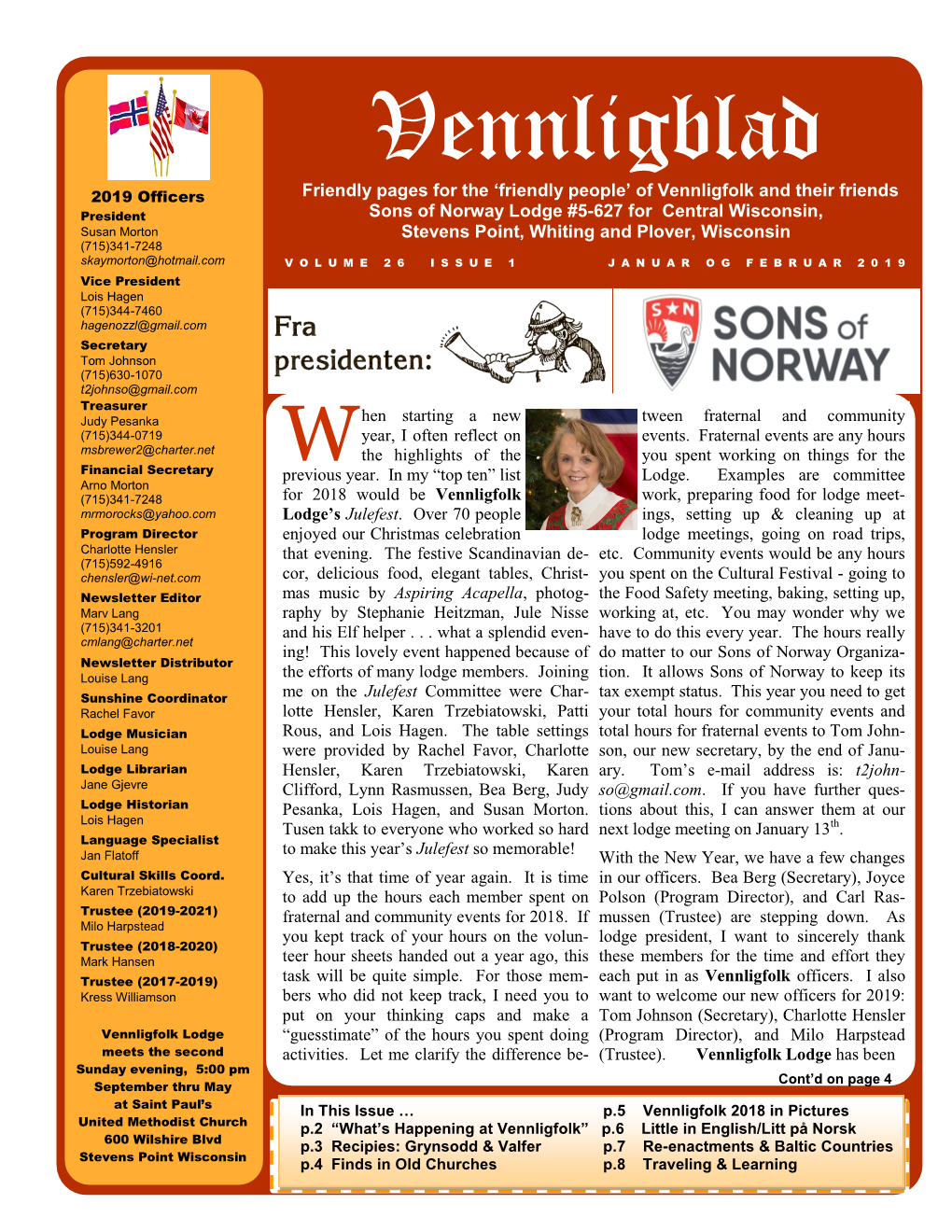 Venniigfolk Newsletter Jan Feb 2019