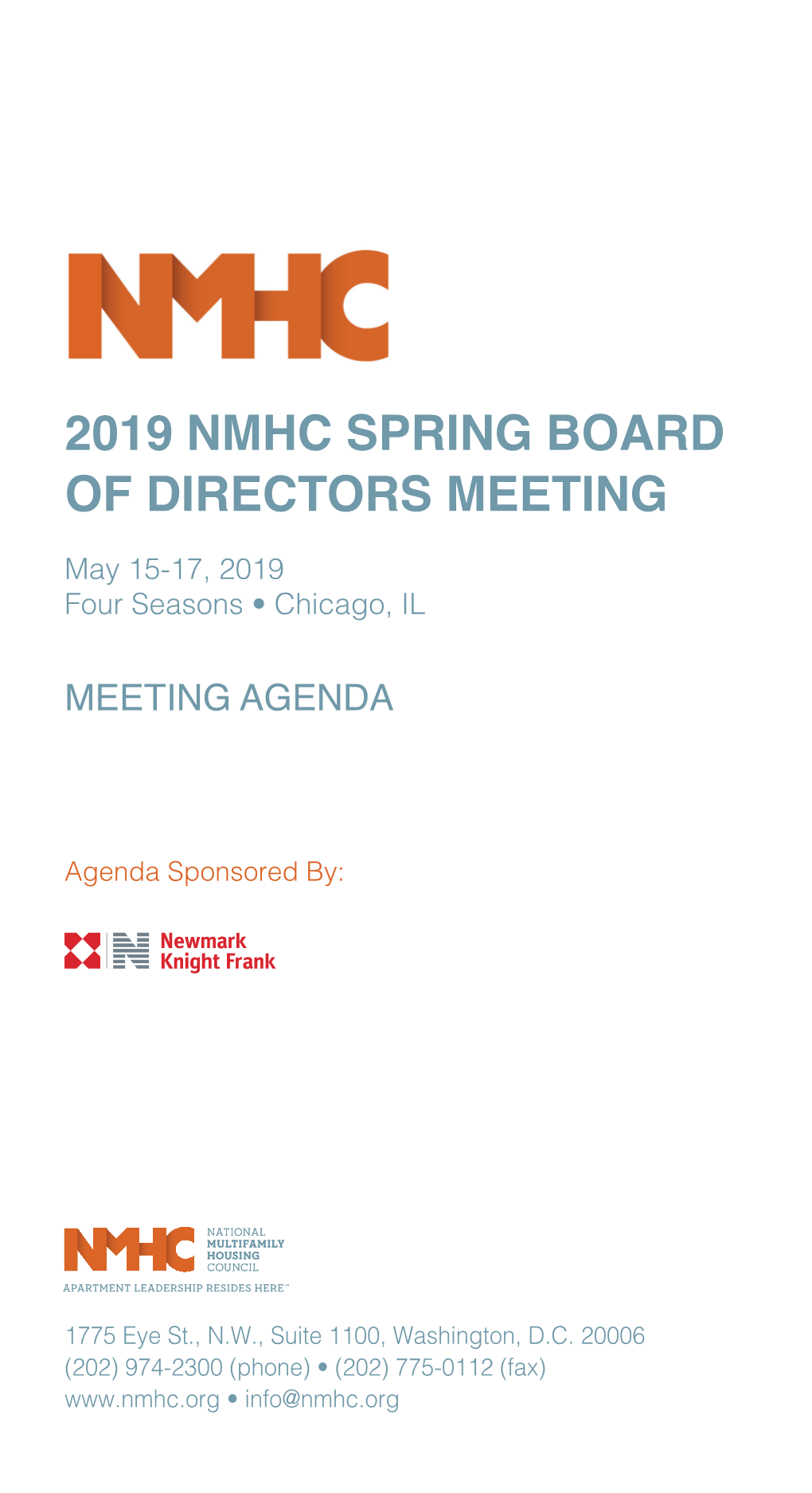 2019 Nmhc Spring Board of Directors Meeting