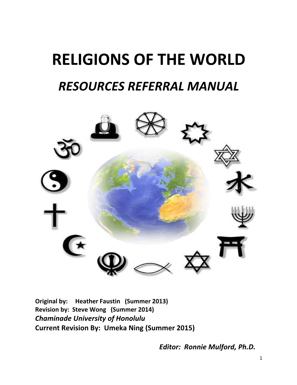 Hawaii Major Religions Resources Referral Manual
