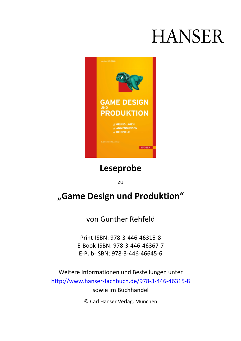 Game Design Und Produktion“