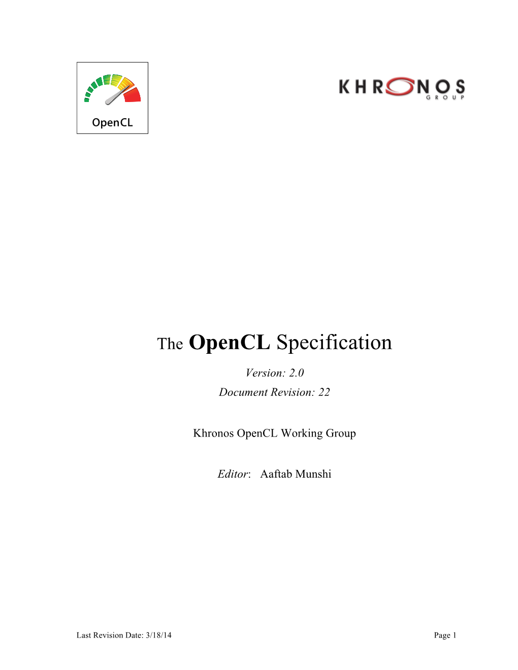 The Opencl Specification