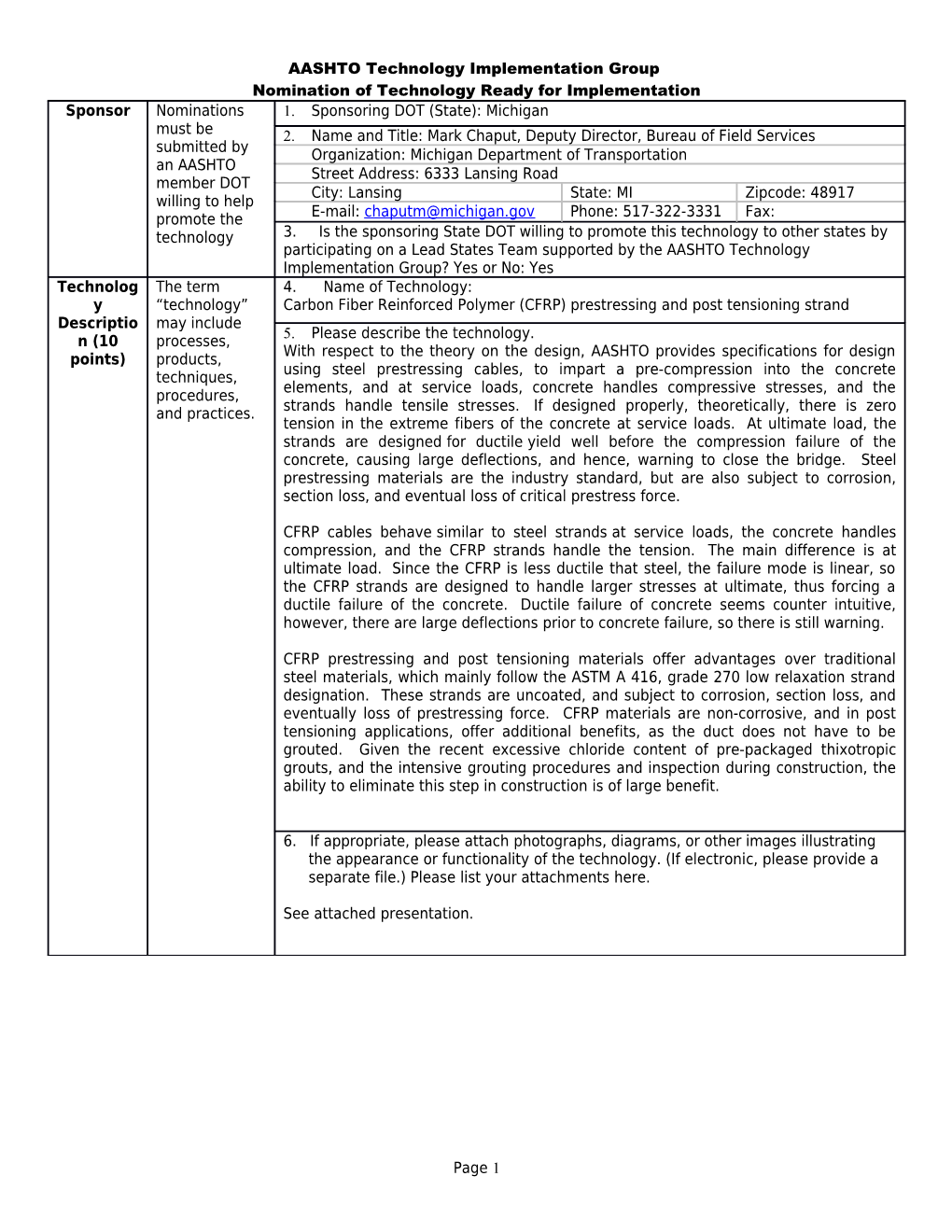 AASHTO Technology Implementation Group s1