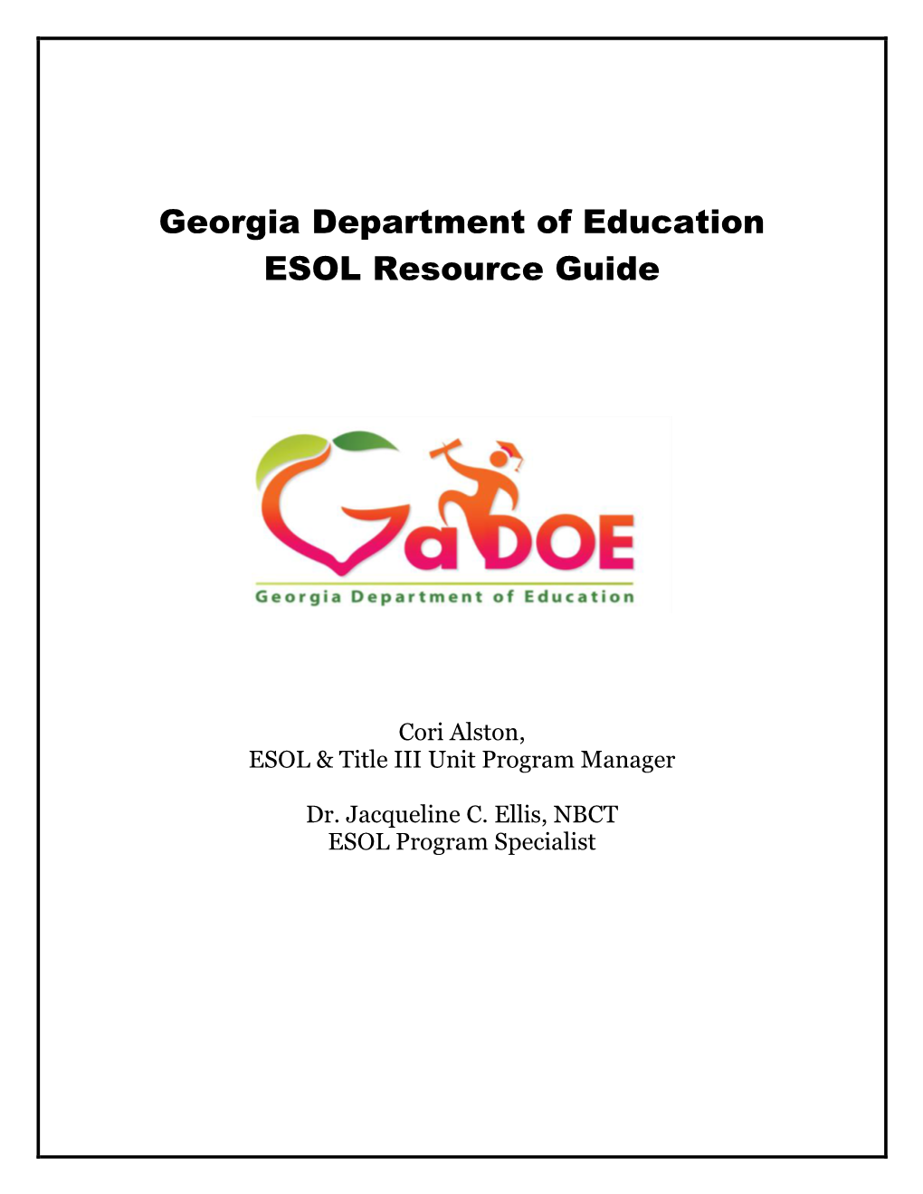 Georgia Department of Education ESOL Resource Guide