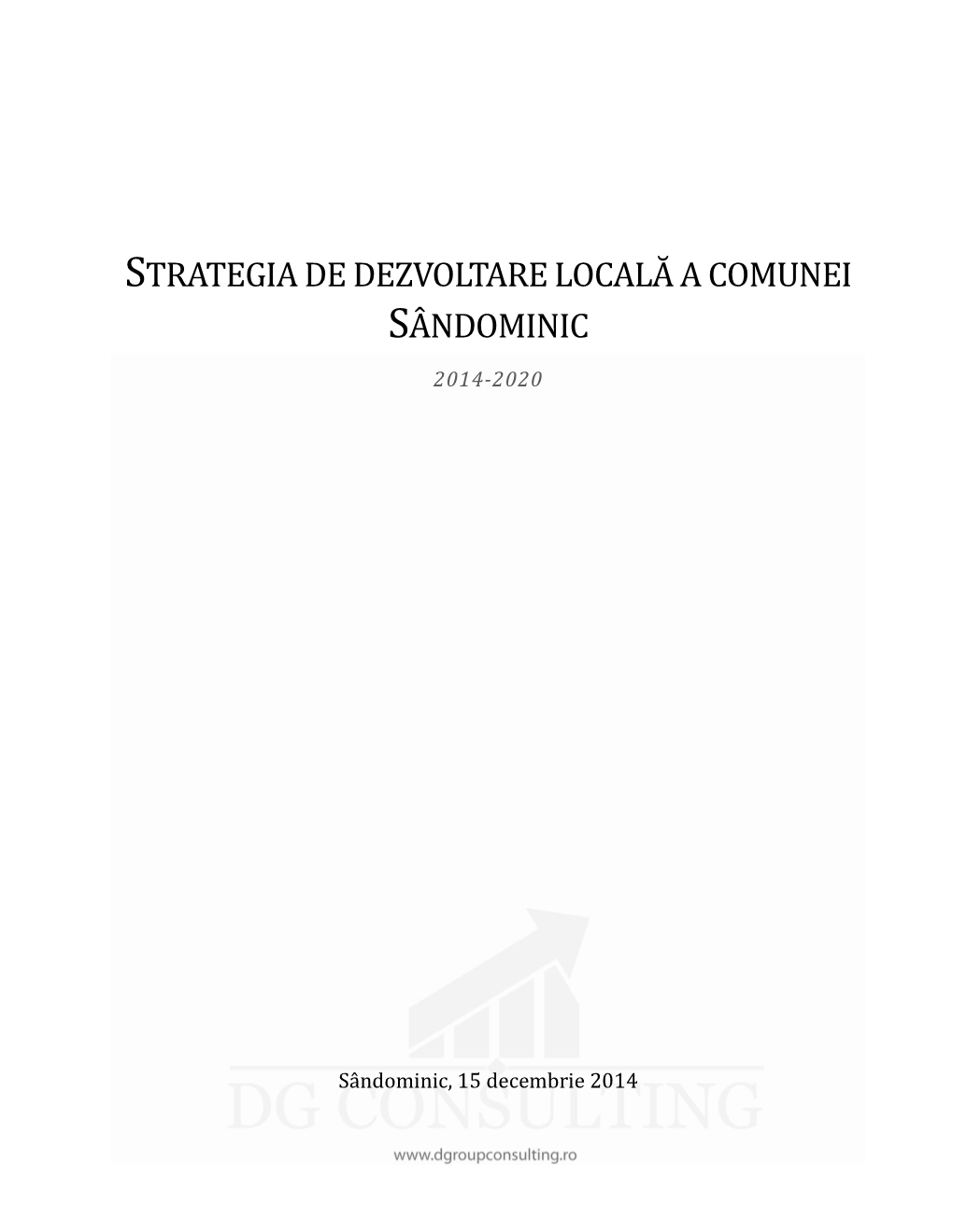 Strategia De Dezvoltare Locala a Comunei Sa Ndominic