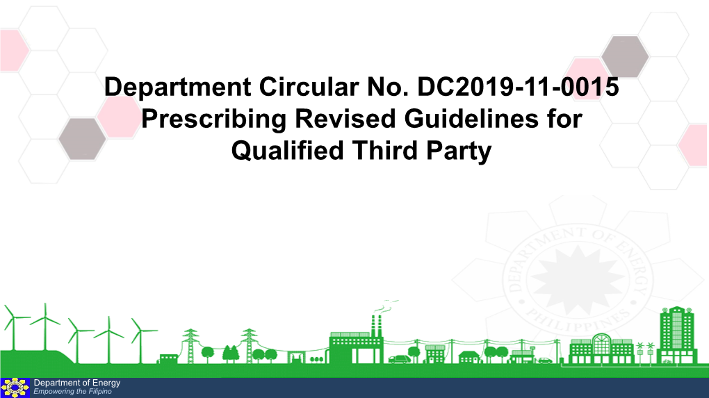Revised Guidelines for Qualified Third Party