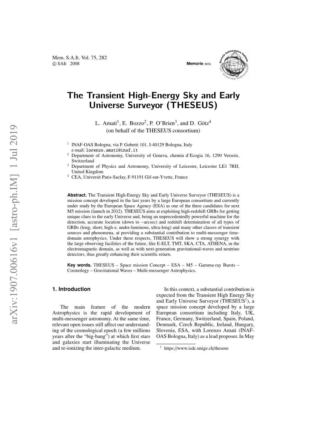 Arxiv:1907.00616V1 [Astro-Ph.IM] 1 Jul 2019 282 75, Vol