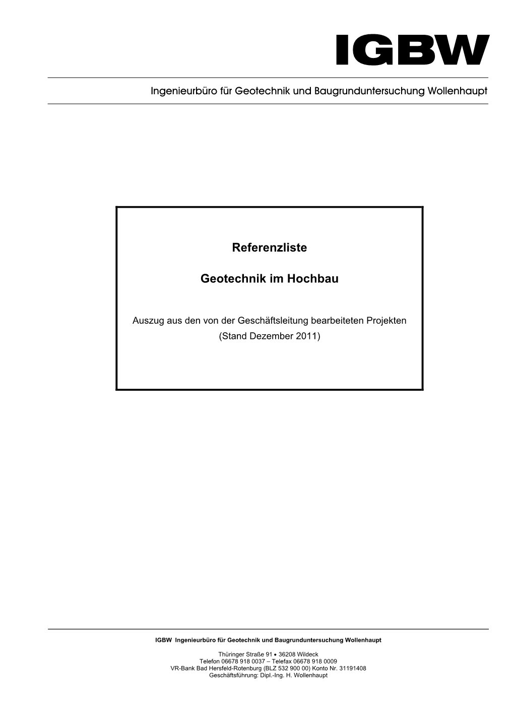 Referenzliste Geotechnik Im Hochbau