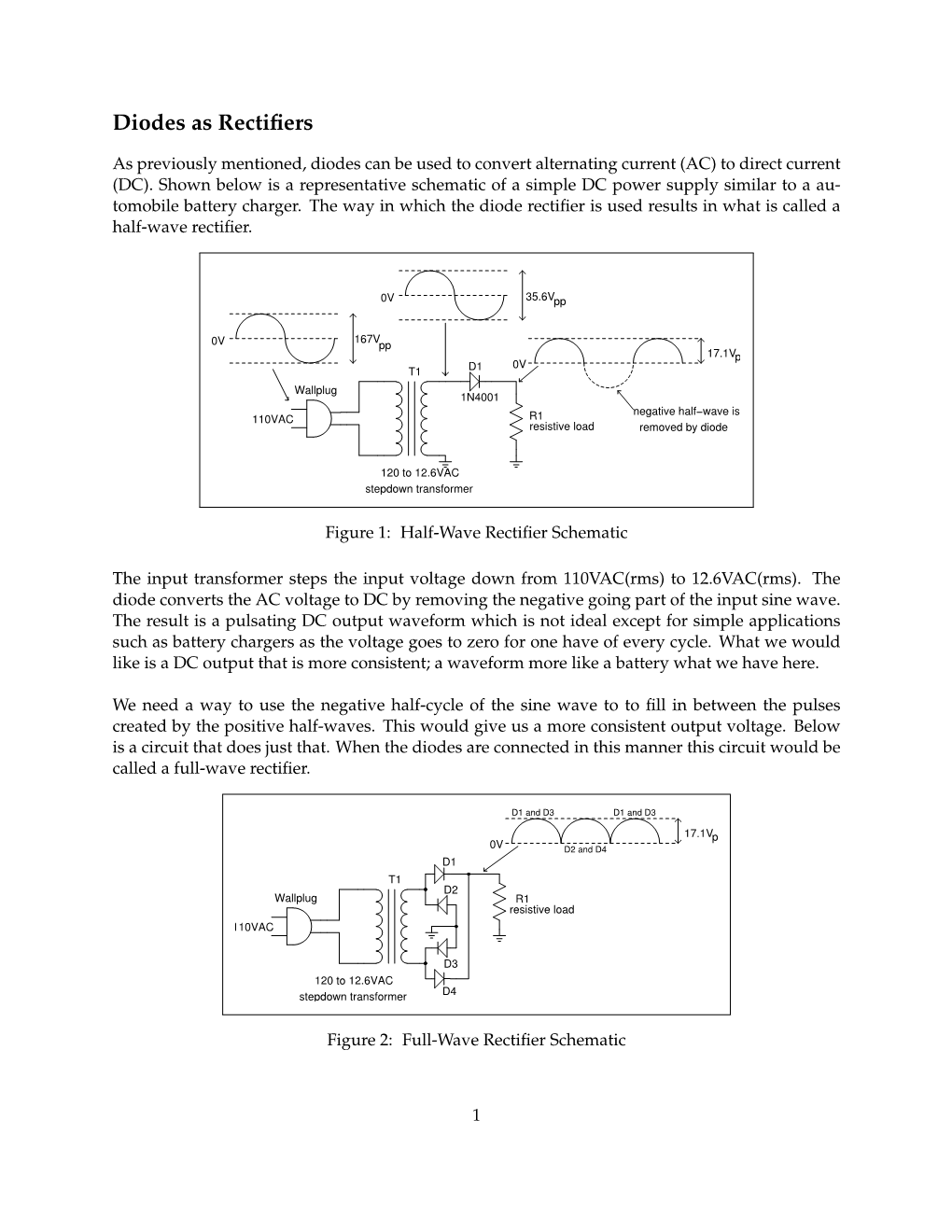 Diodes As Rectifiers +