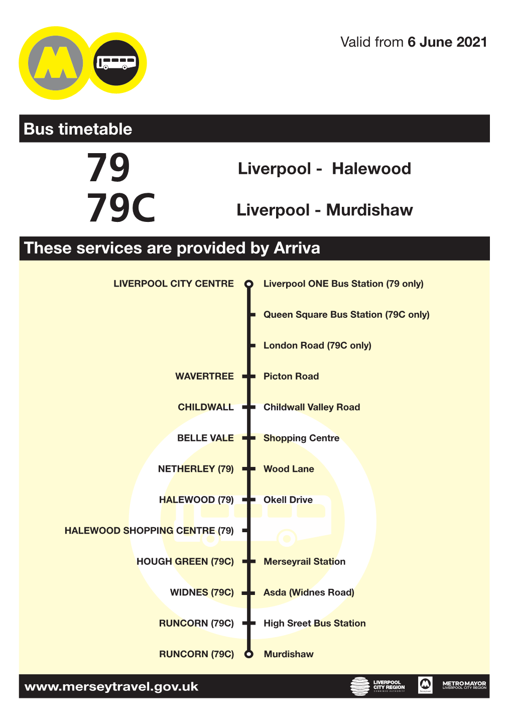 Bus Timetable These Services Are Provided by Arriva