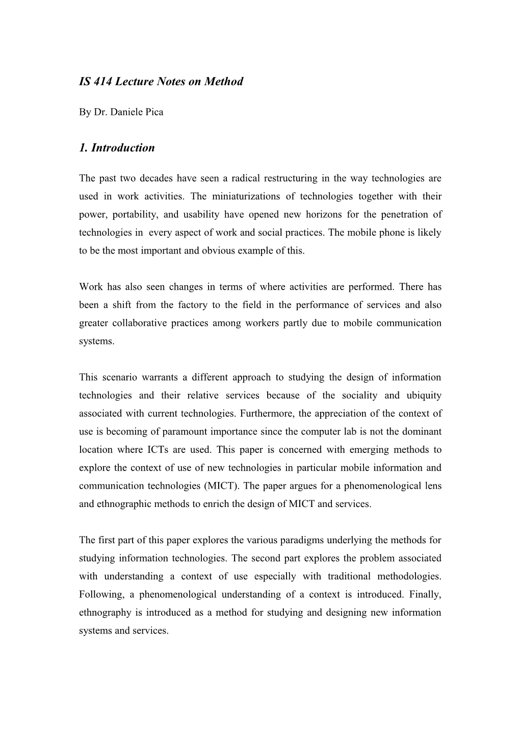 Information Systems Paradigms