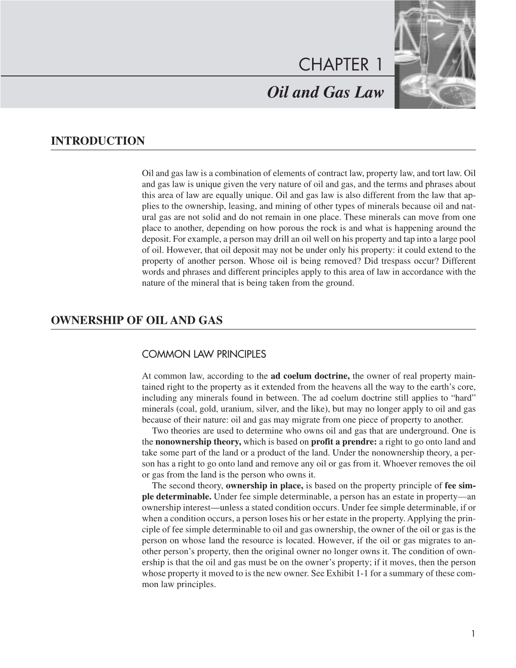 CHAPTER 1 Oil and Gas Law