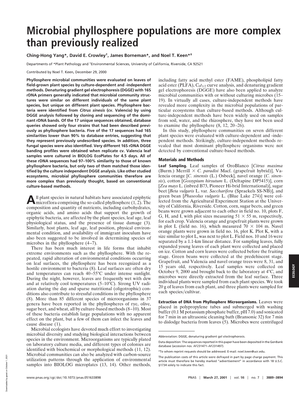 Microbial Phyllosphere Populations Are More Complex Than Previously Realized