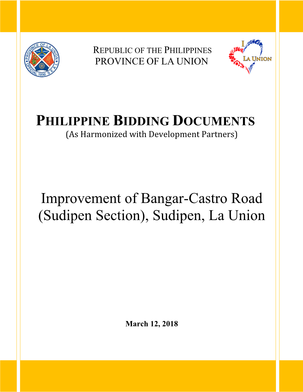 Improvement of Bangar-Castro Road (Sudipen Section), Sudipen, La Union