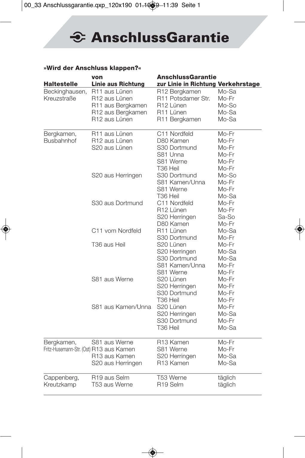 A Anschlussgarantie