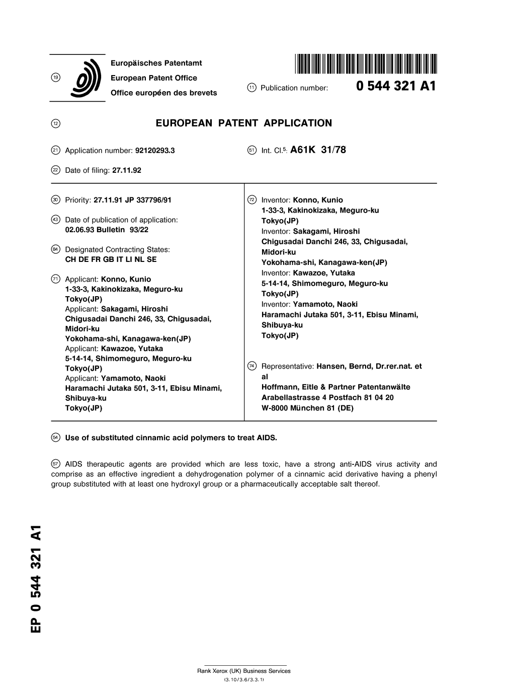 Use of Substituted Cinnamic Acid Polymers to Treat AIDS